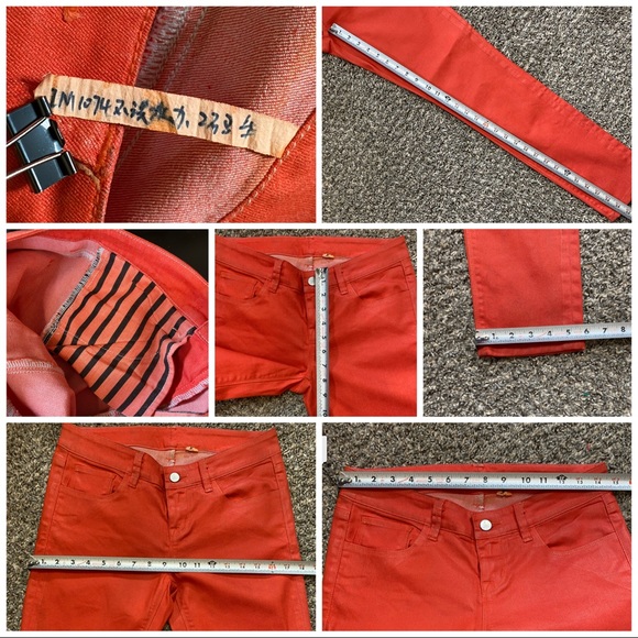 J Brand Sample Coated Red Super Skinny Jeans 29” - Picture 11 of 11